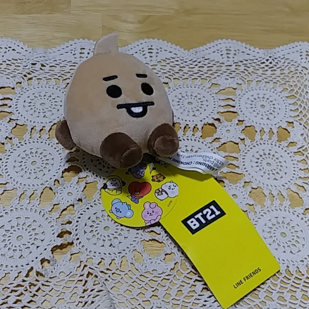 Line Friends BT21 Shooky Flat Face Cushion Key Clip
